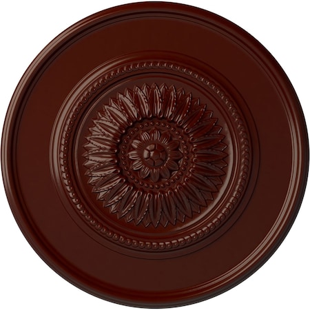 Ekena Millwork Large Floral Ceiling Medallion, Hand-Painted Brushed Mahogany, 41 1/8"OD x 2 1/2"P CM41FLBMF